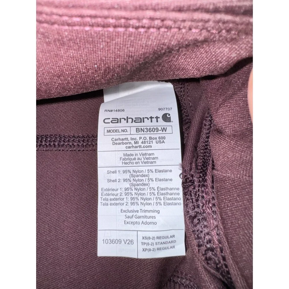 Carhartt Womens Fitted Stretch Work Pants In Deep Purple/Maroon Size XS - Picture 10 of 12